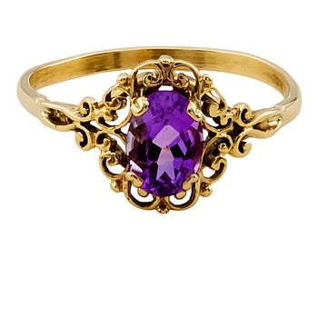 9ct Gold Amethyst Ring size P